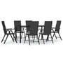 Voir la diapositive 2 : VIDAXL Ensemble a manger de jardin 7 pcs Noir Resine tressee