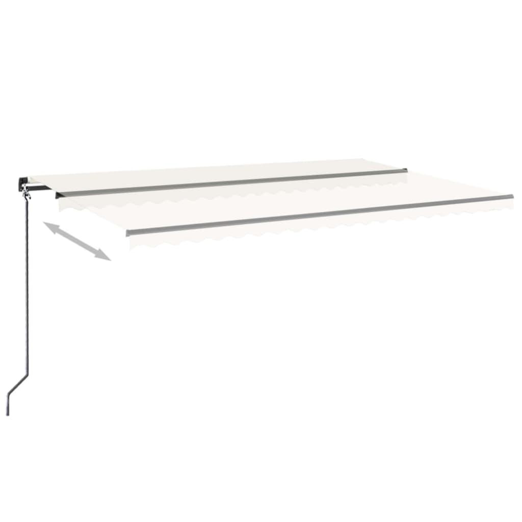 Voir la diapositive 3 : VIDAXL Auvent manuel retractable avec LED 500x300 cm Creme