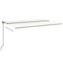 Voir la diapositive 3 : VIDAXL Auvent manuel retractable avec LED 500x300 cm Creme