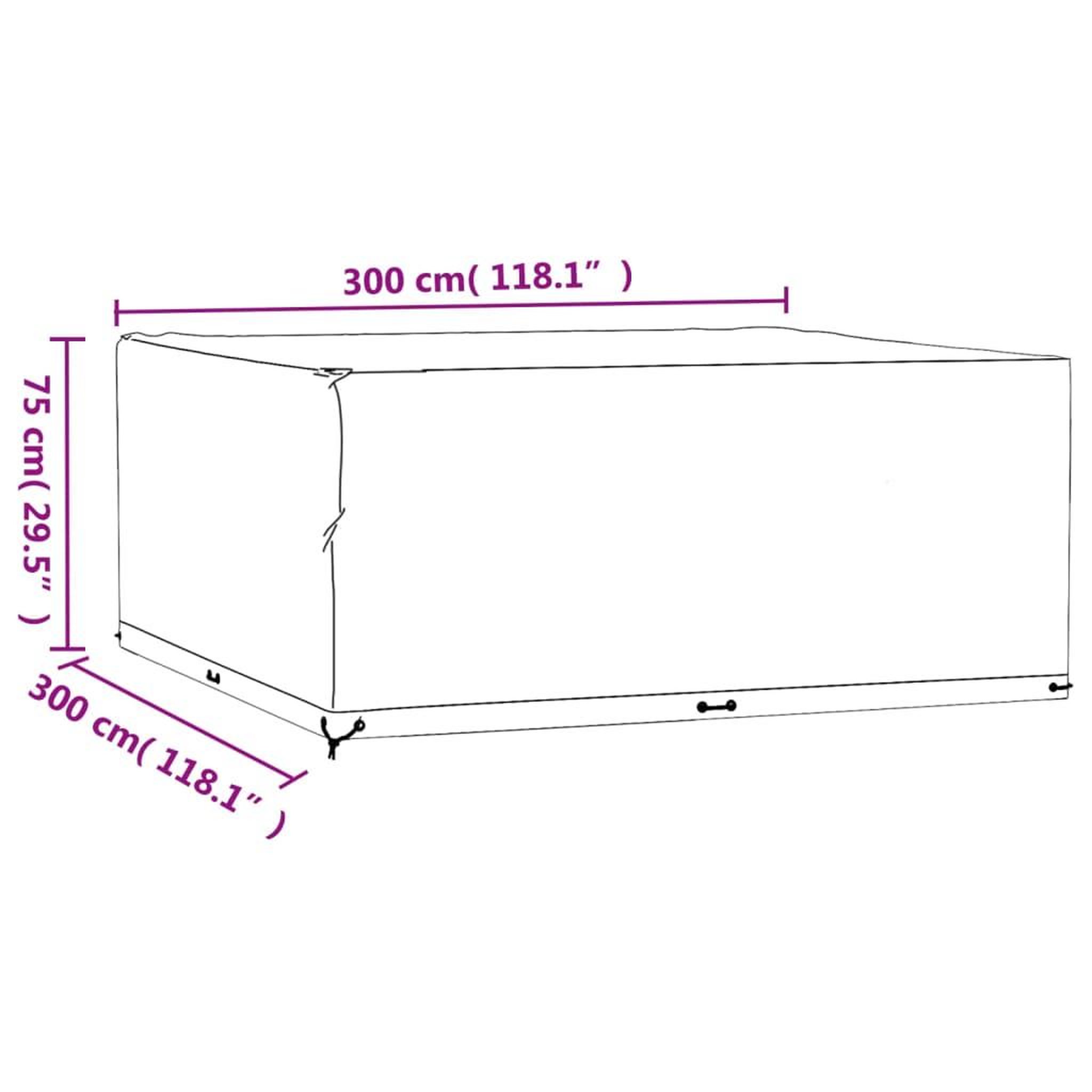 Voir la diapositive 6 : VIDAXL Housses de salon de jardin 2 pcs 16 œillets 300x300x75 cm carre