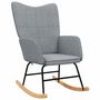 Voir la diapositive 4 : VIDAXL Chaise à bascule avec tabouret Gris clair Tissu