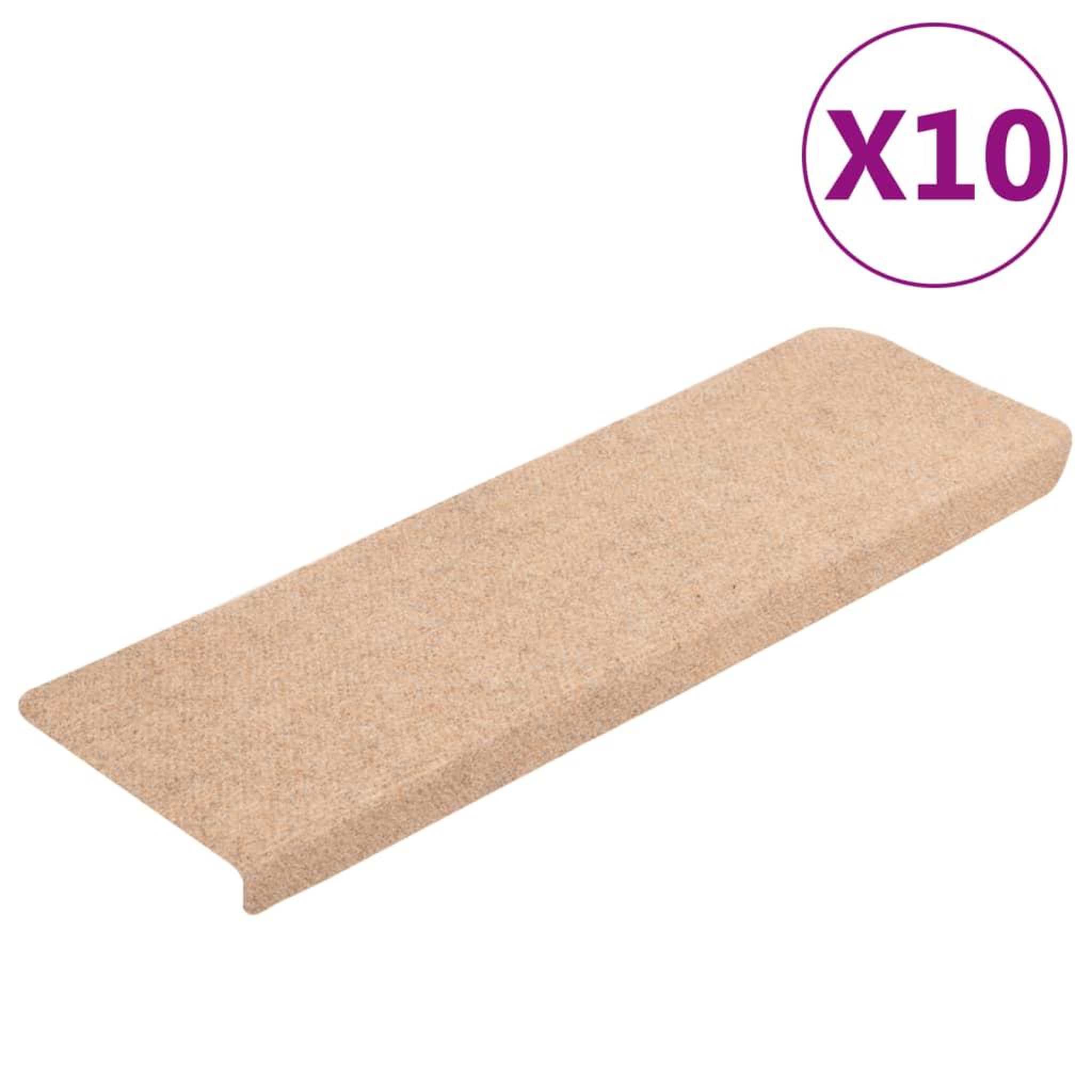 Voir la diapositive 2 : VIDAXL Tapis de marches d'escalier 10 pcs creme 65x21x4 cm aiguillete