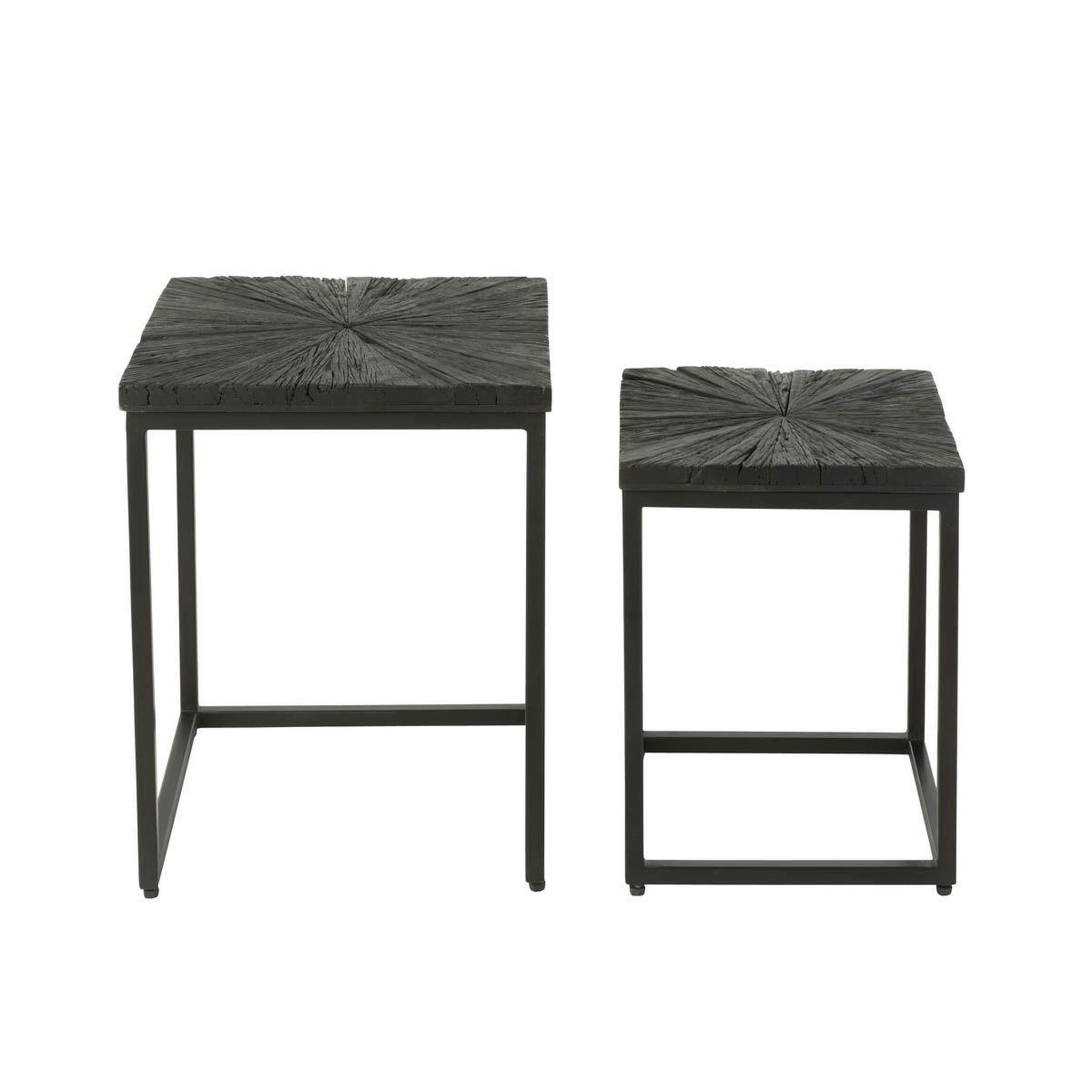 Voir la diapositive 4 : J-LINE Lot de 2 tables d'appoint gigognes  shanil  53cm noir