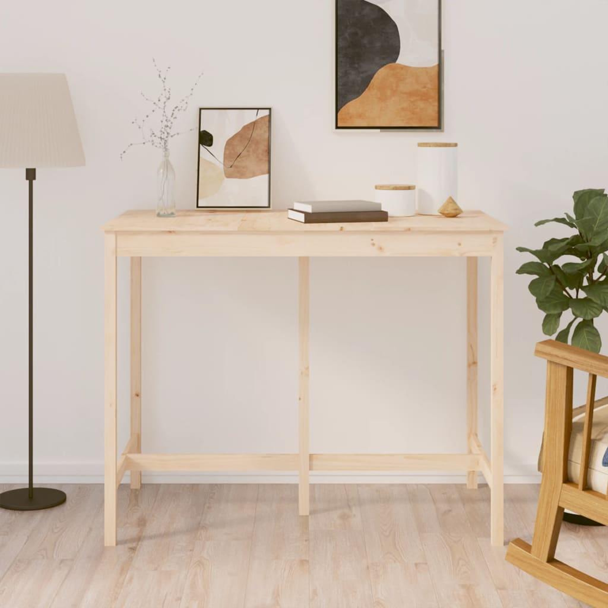 Voir la diapositive 1 : VIDAXL Table de bar 140x80x110 cm Bois massif de pin