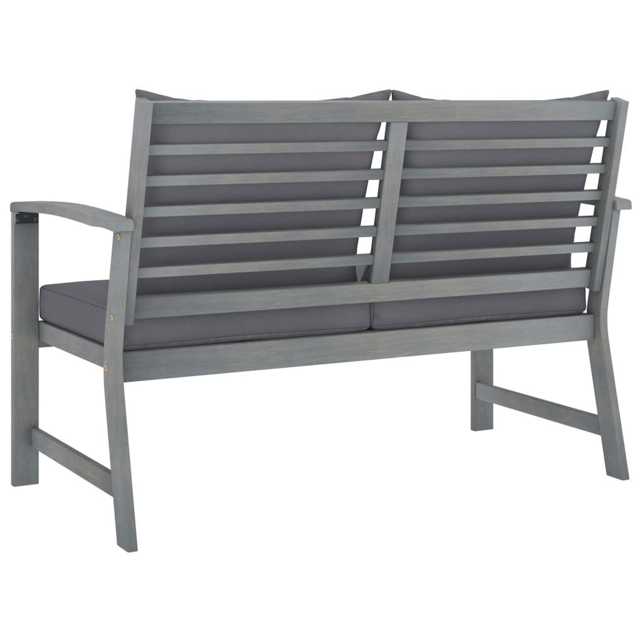 Voir la diapositive 4 : VIDAXL Banc de jardin 120cm et coussin gris fonce Bois solide d'acacia
