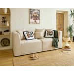 LISA DESIGN Amalfi - canapé modulable 2 places - en tissu. Coloris disponibles : Vert