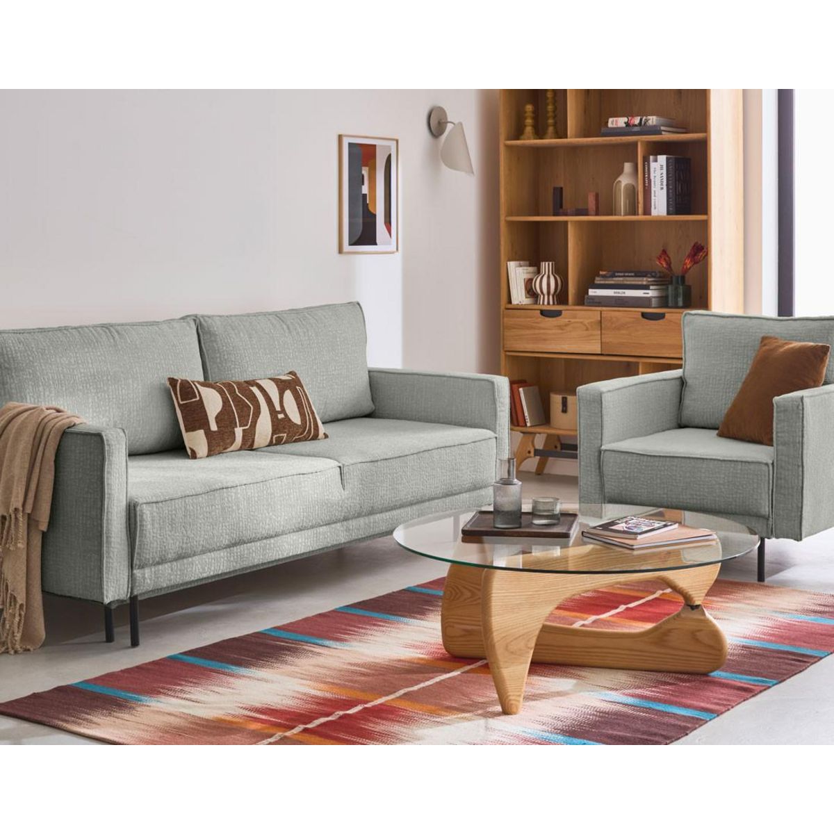 LISA DESIGN Charlie - fauteuil - pieds hauts - en tissu velours relief