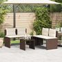 Voir la diapositive 3 : VIDAXL Salon de jardin 4 pcs avec coussins marron resine tressee