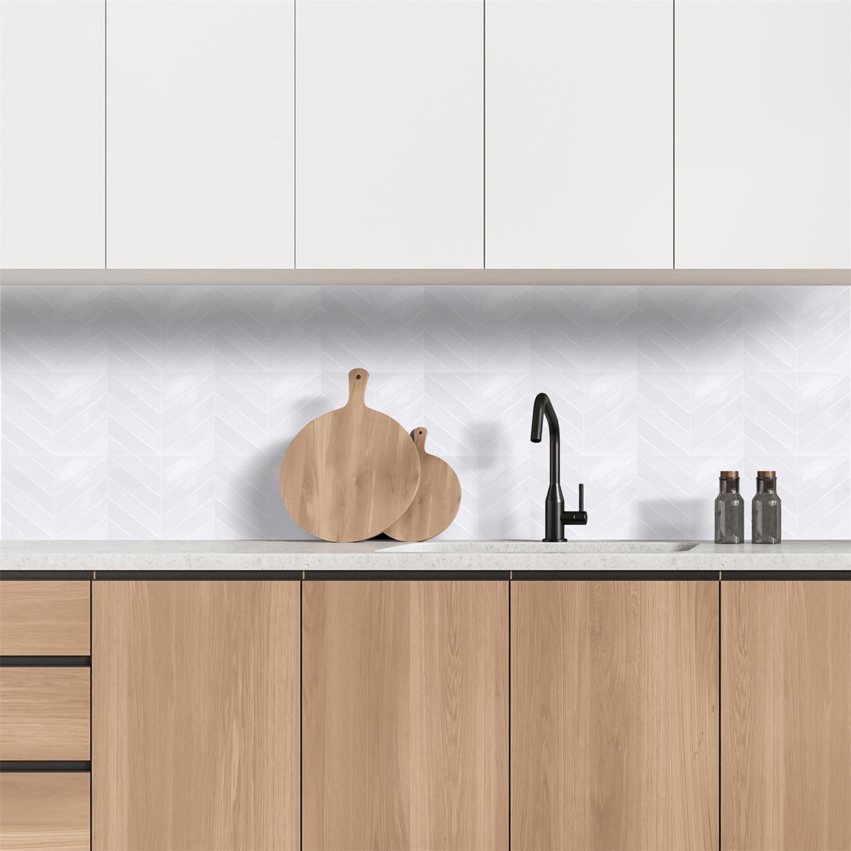 The Home Deco Factory 4 crédences adhésives motifs chevrons effet Zellige