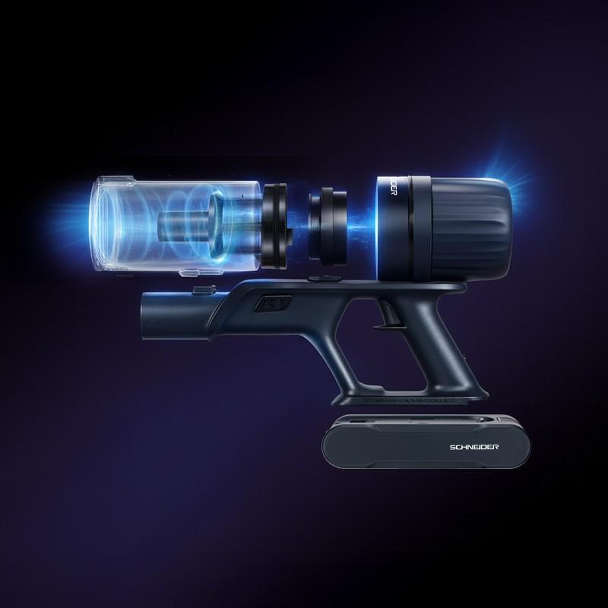 Voir la diapositive 2 : SCHNEIDER Schneider - sch v20 - noir - aspirateur balai sans fil led - 140w - filtration hepa