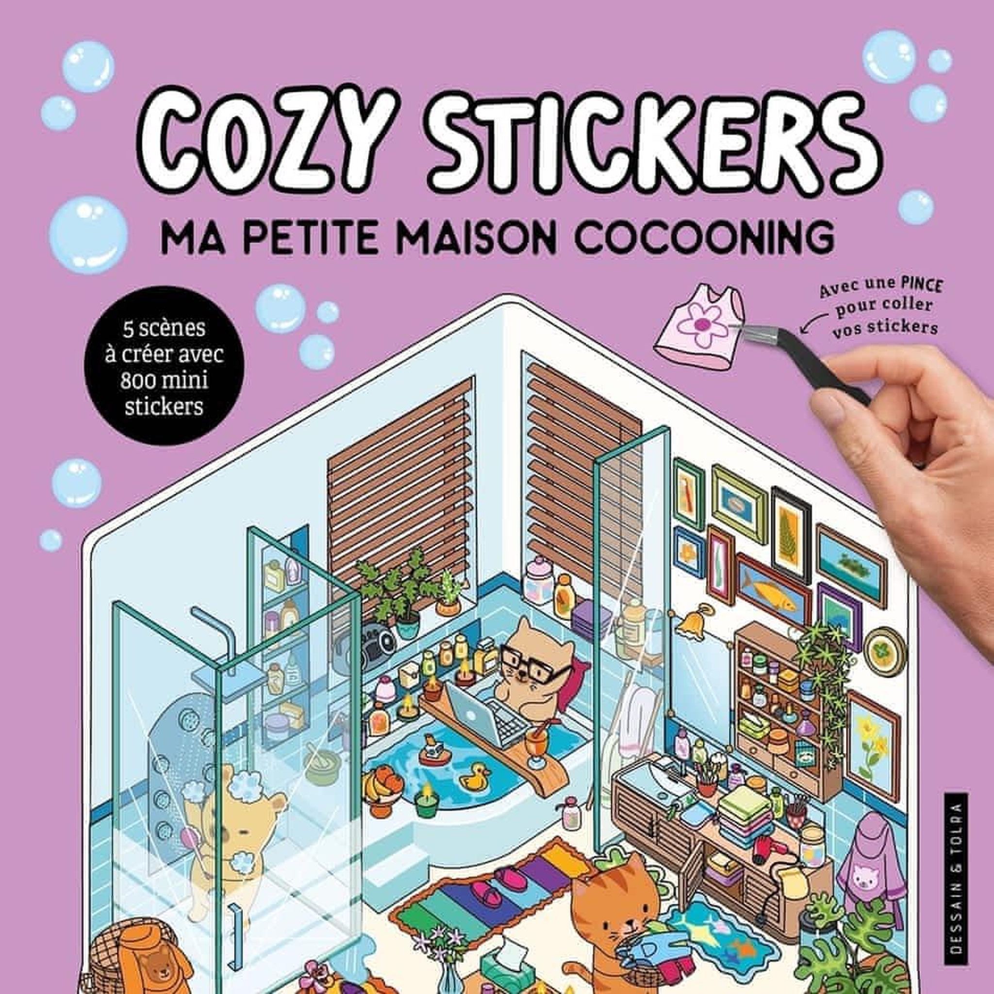 MA PETITE MAISON COCOONING. 5 SCENES A CREER AVEC 800 MINI STICKERS. AVEC UNE PINCE A STICKERS, Jeuge-Maynart Isabelle