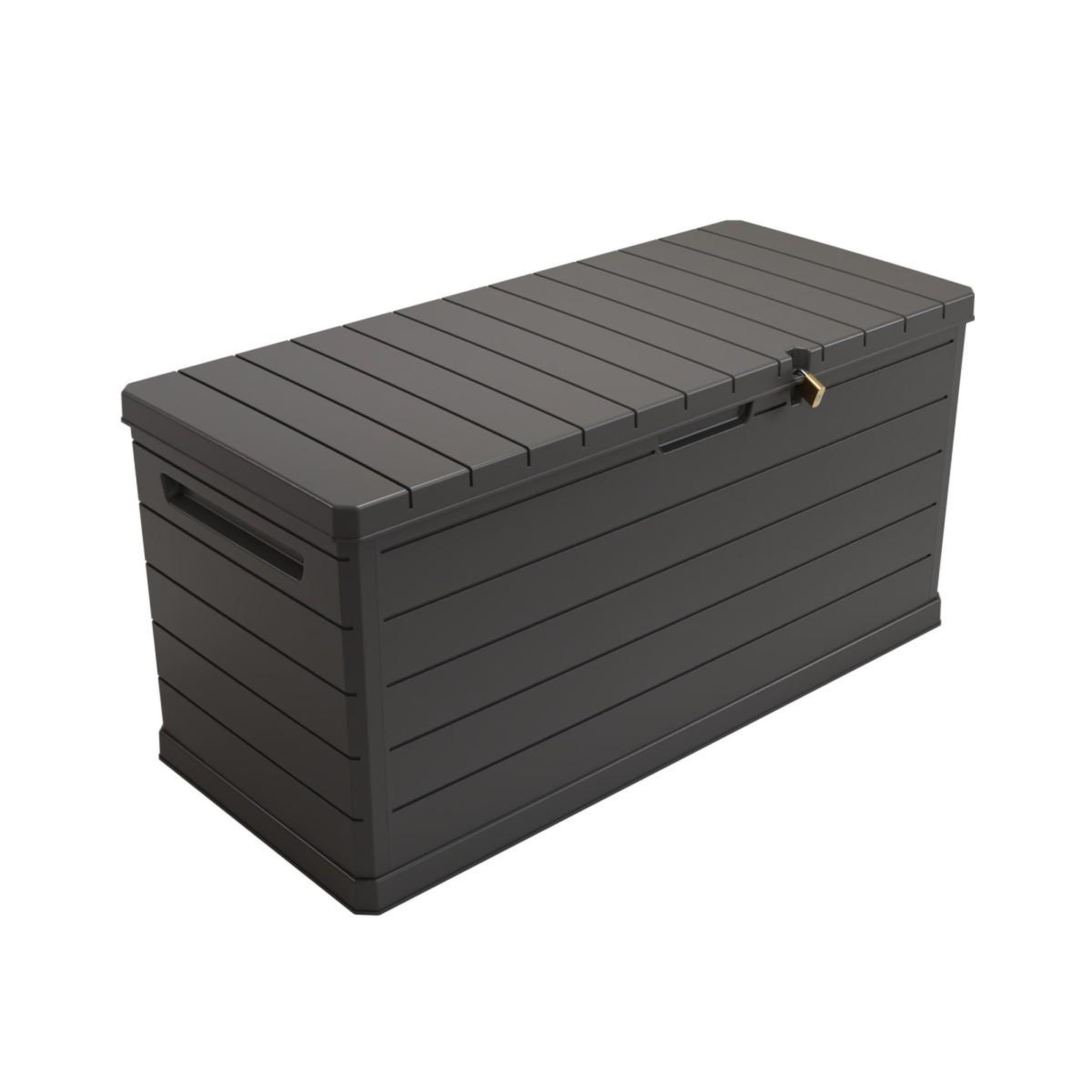 ART PLAST Coffre de rangement extérieur 350L - Coffre de Jardin Gris 118.5x52x57cm - Poignées de transport - Résistant à l'eau ArtPlast
