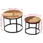 Voir la diapositive 6 : VIDAXL Table basse 2 pcs Bois recupere massif Rond 40 cm / 50 cm