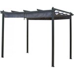 Habitat et Jardin Pergola en aluminium avec toit rétractable - 3 x 4 m - Gris anthracite