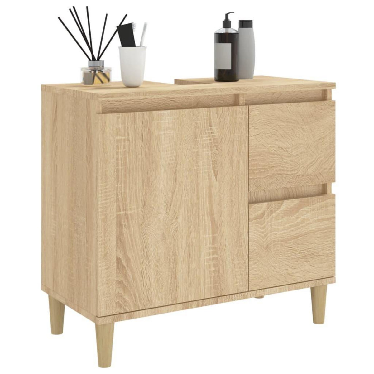 VIDAXL Armoire salle de bain chene sonoma 65x33x60 cm
