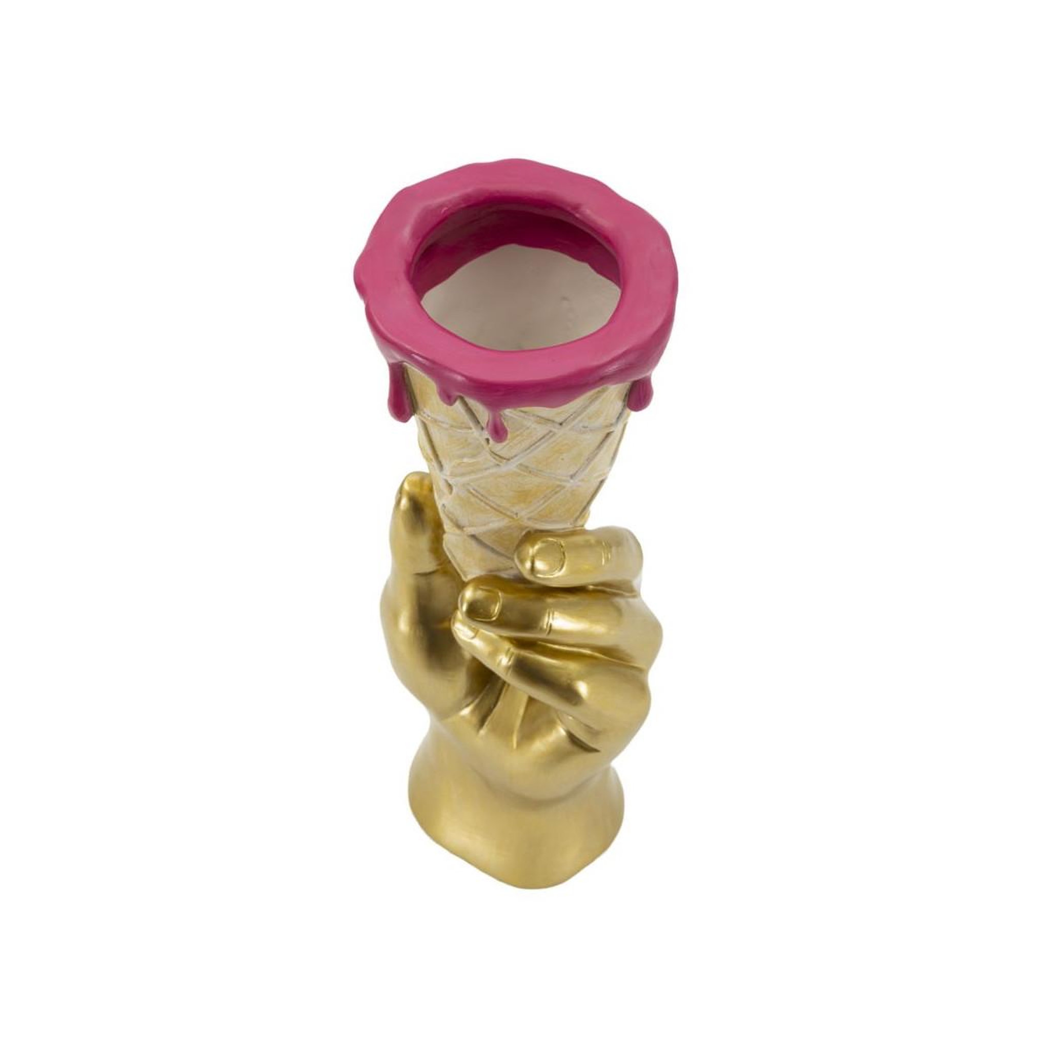 Voir la diapositive 5 : Paris Prix Vase déco en résine  cône  31cm or