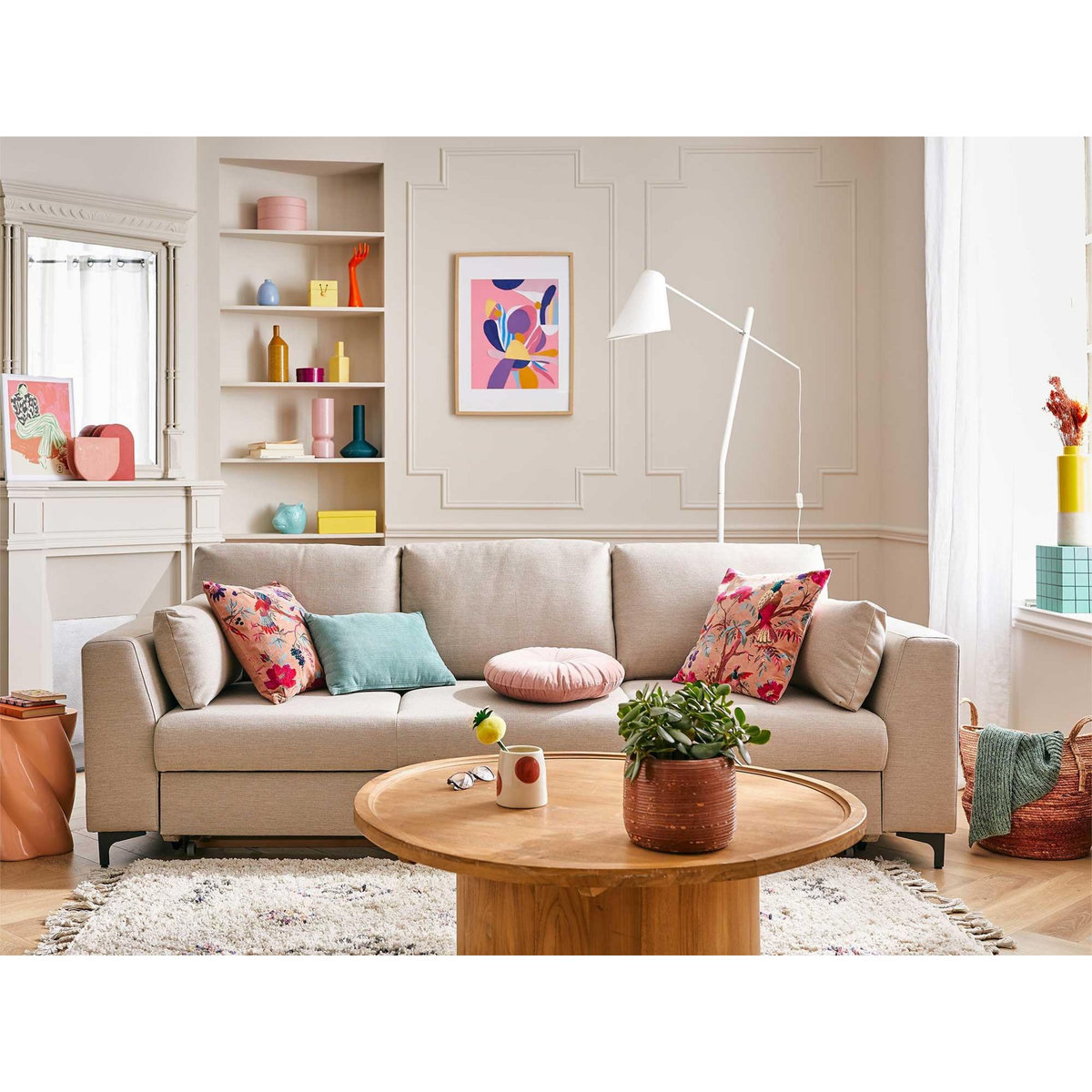 LISA DESIGN Tala - canapé 3 places - convertible - en tissu