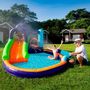 Voir la diapositive 2 : AIRMYFUN Château Aquatique Gonflable Magic Island avec toboggan et canons à eau, 430x380x190 cm - souffleur et sac de rangement inclus