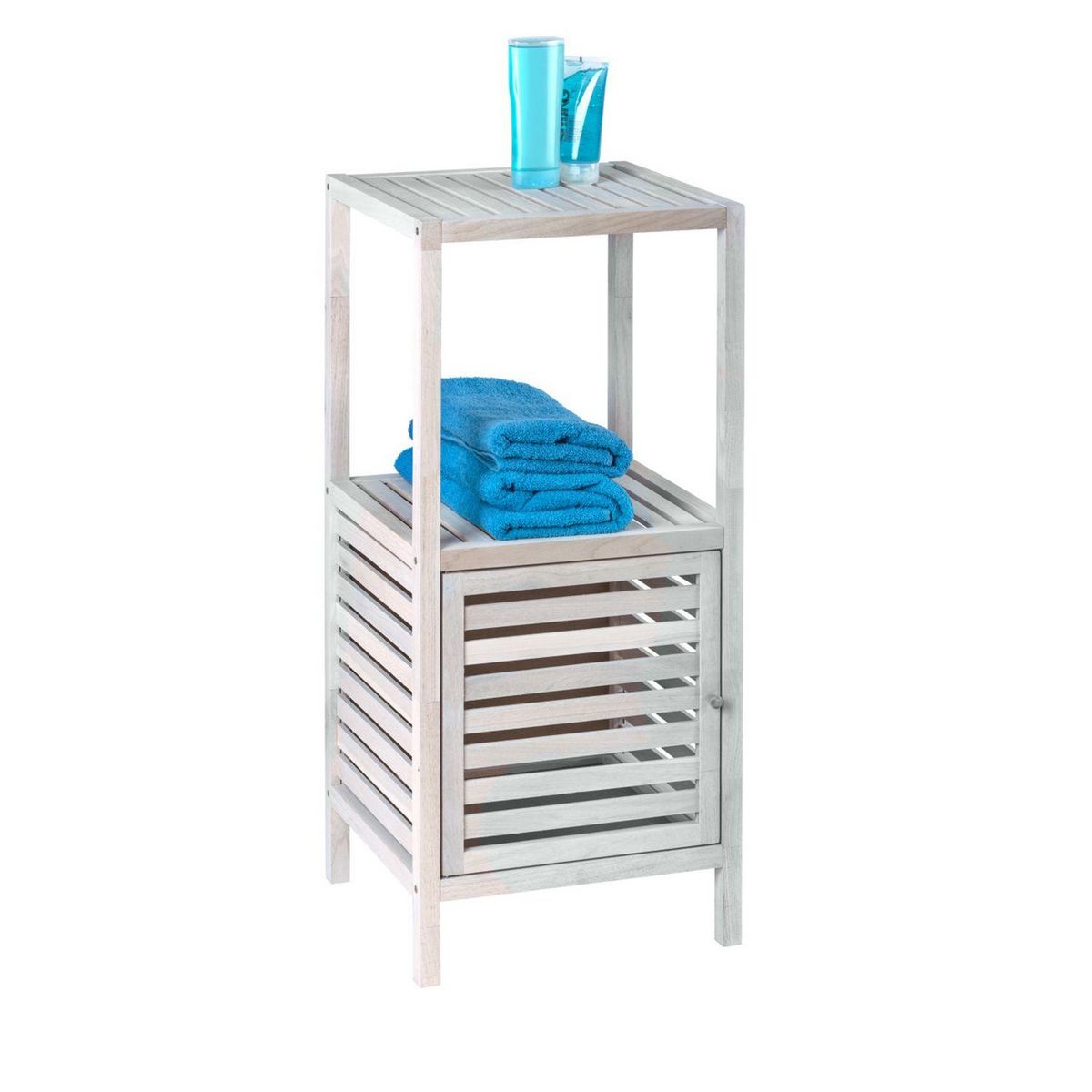 Wenko Etagère de salle de bain Norway - H. 86 cm - Blanc vieilli