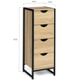Voir la diapositive 5 : ID MARKET Meuble d'appoint 4 tiroirs DETROIT 30 cm chiffonnier pour entrée salle de bain design industriel