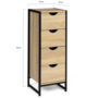 Voir la diapositive 5 : ID MARKET Meuble d'appoint 4 tiroirs DETROIT 30 cm chiffonnier pour entrée salle de bain design industriel