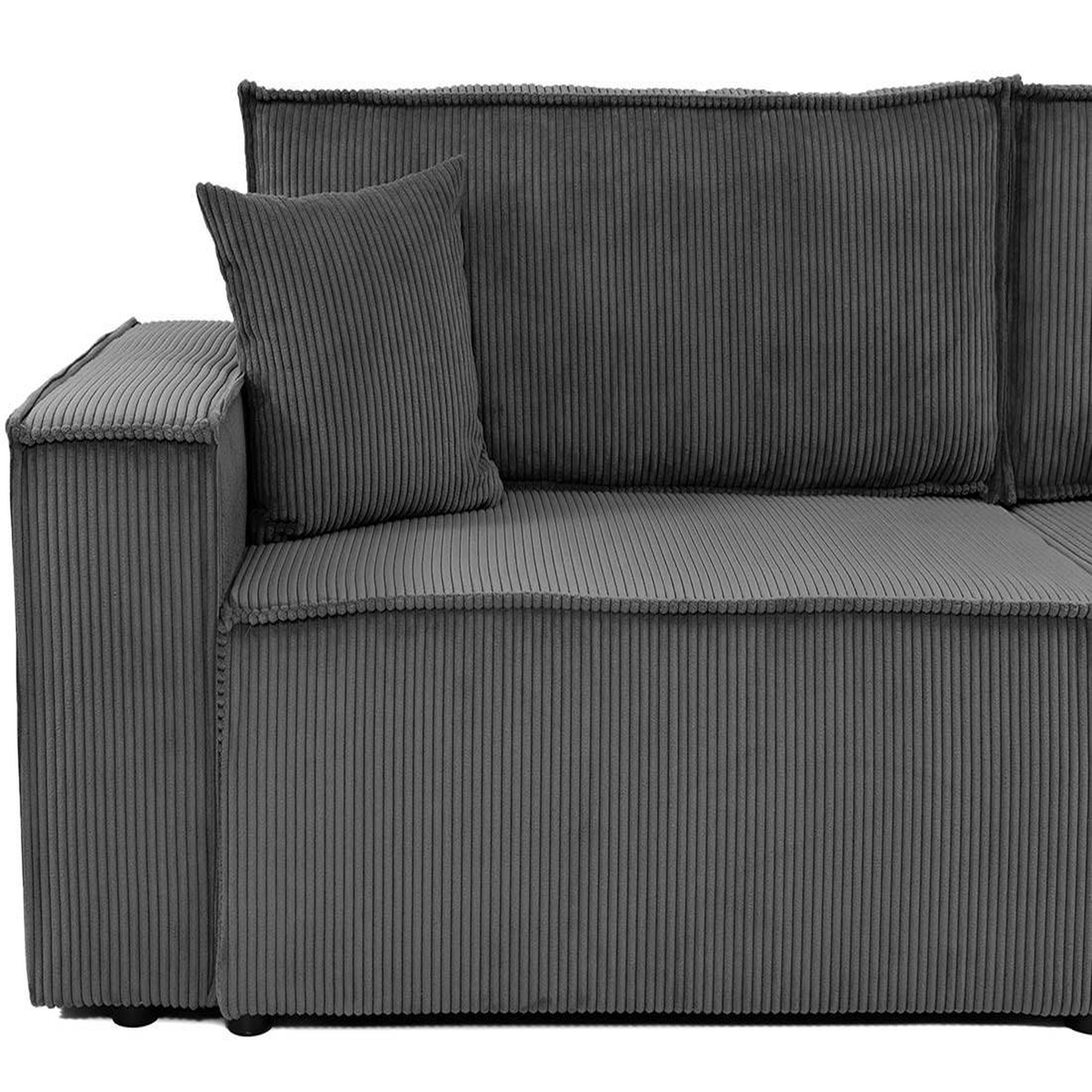 Voir la diapositive 6 : BEST MOBILIER Cezanne - canapé droit 3 places convertible avec coffre en velours côtelé