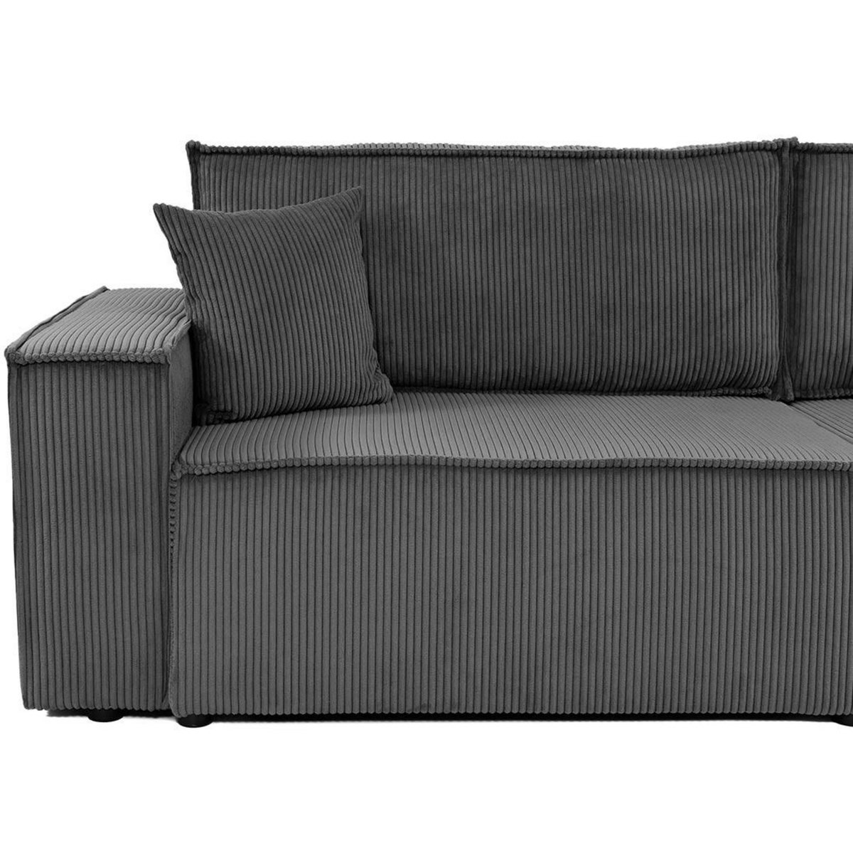 BEST MOBILIER Cezanne - canapé droit 3 places convertible avec coffre en velours côtelé