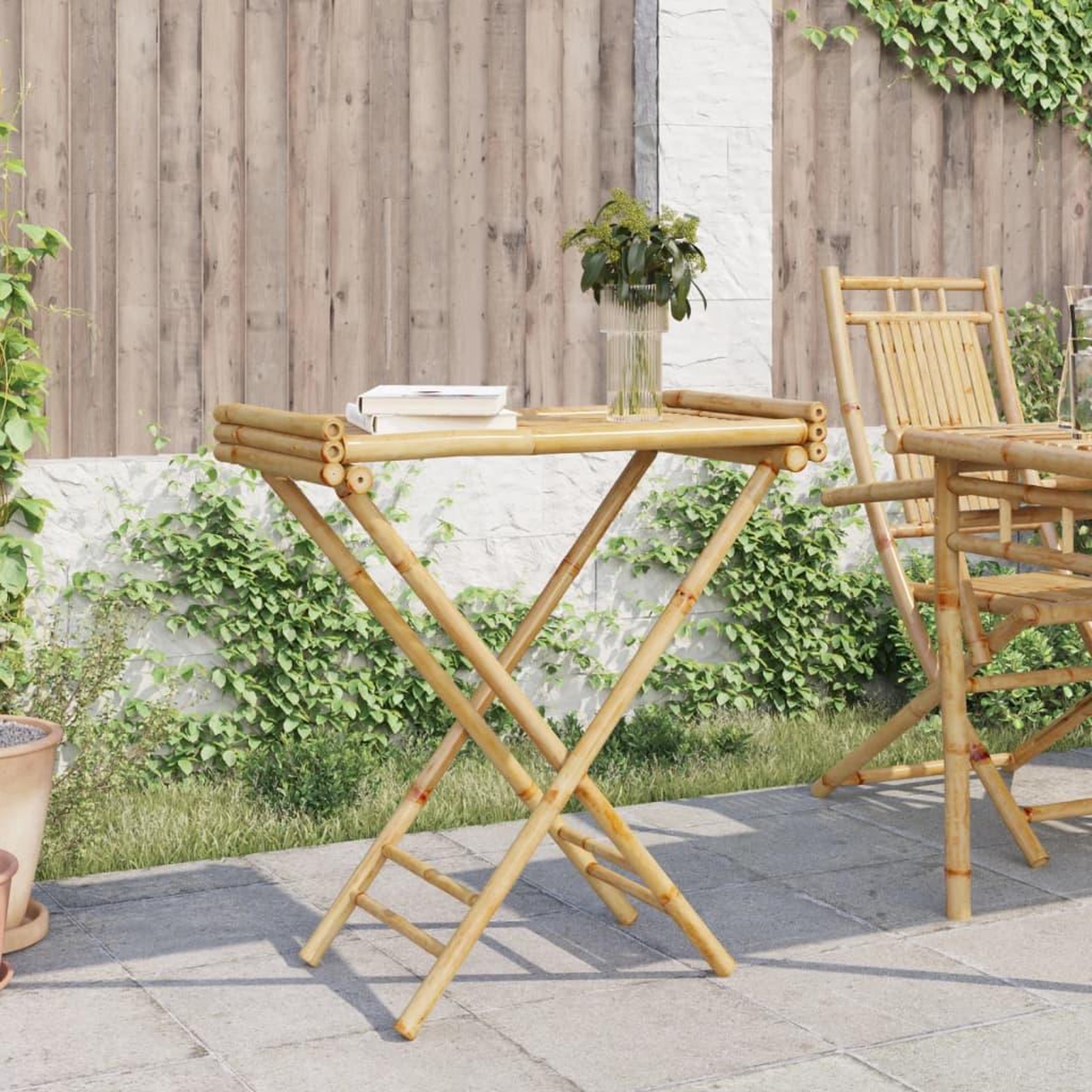 Voir la diapositive 3 : VIDAXL Table a plateau pliante 70,5x42,5x80 cm bambou