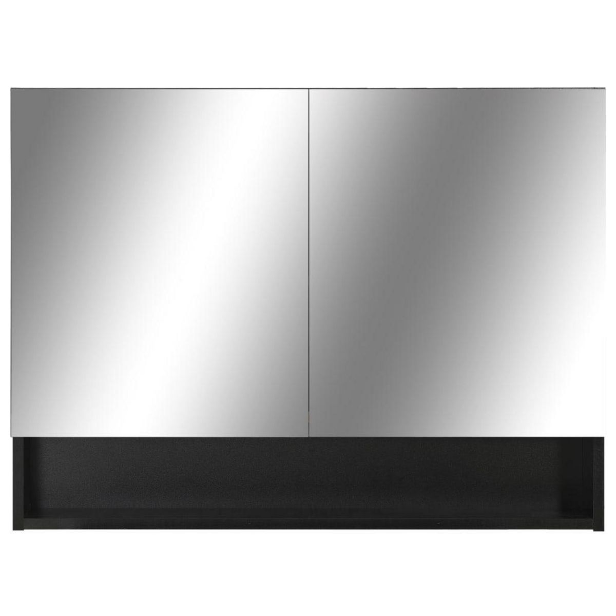 VIDAXL Armoire a miroir de salle de bain LED Noir 80x15x60 cm MDF
