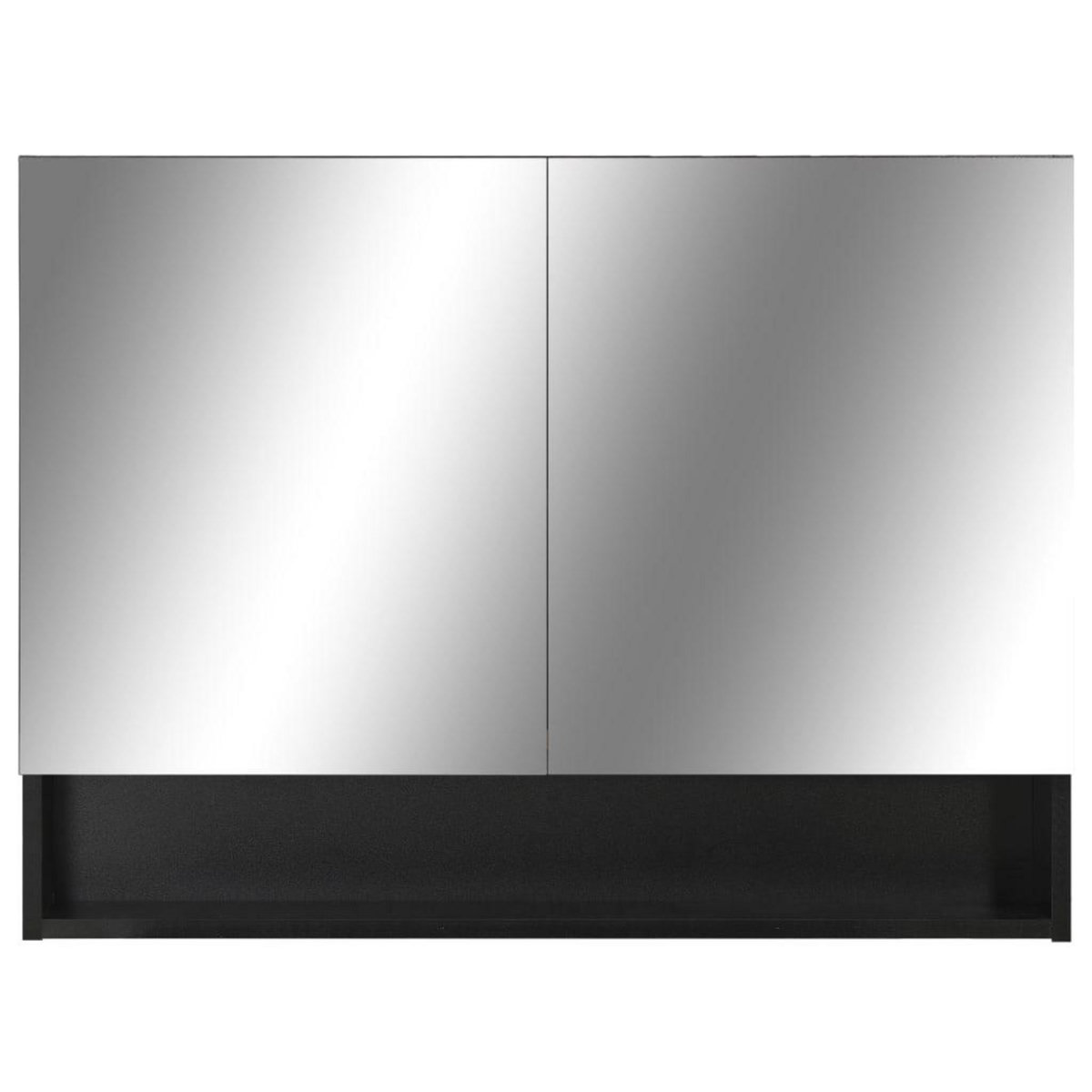 VIDAXL Armoire a miroir de salle de bain LED Noir 80x15x60 cm MDF