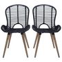 Voir la diapositive 2 : VIDAXL Chaises à manger lot de 2 noir rotin naturel