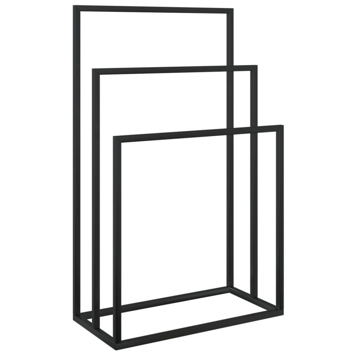 VIDAXL Porte-serviettes sur pied Noir 48x24x79 cm Fer