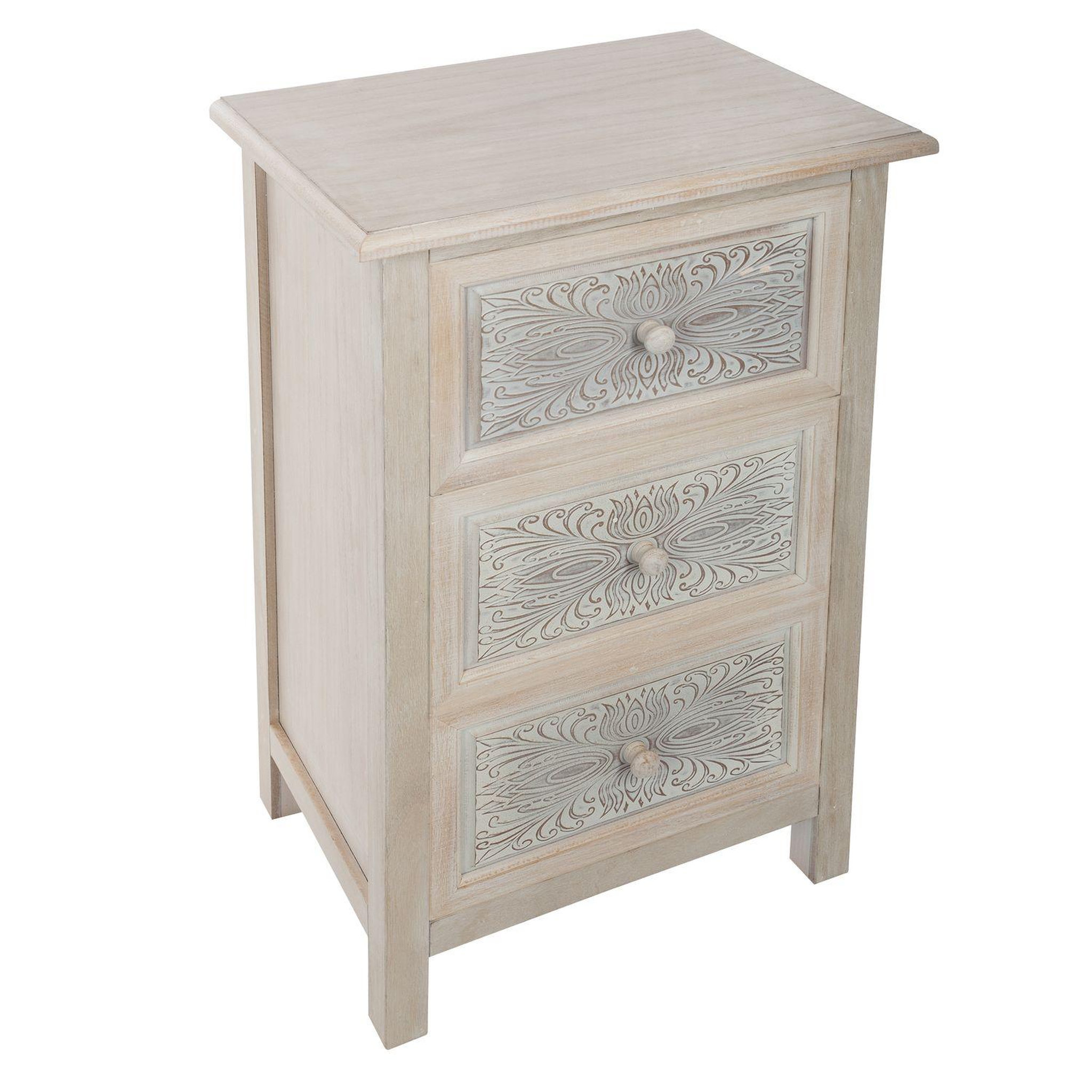ATMOSPHERA Commode ethnique hina - l. 48 x h. 80 cm - gris
