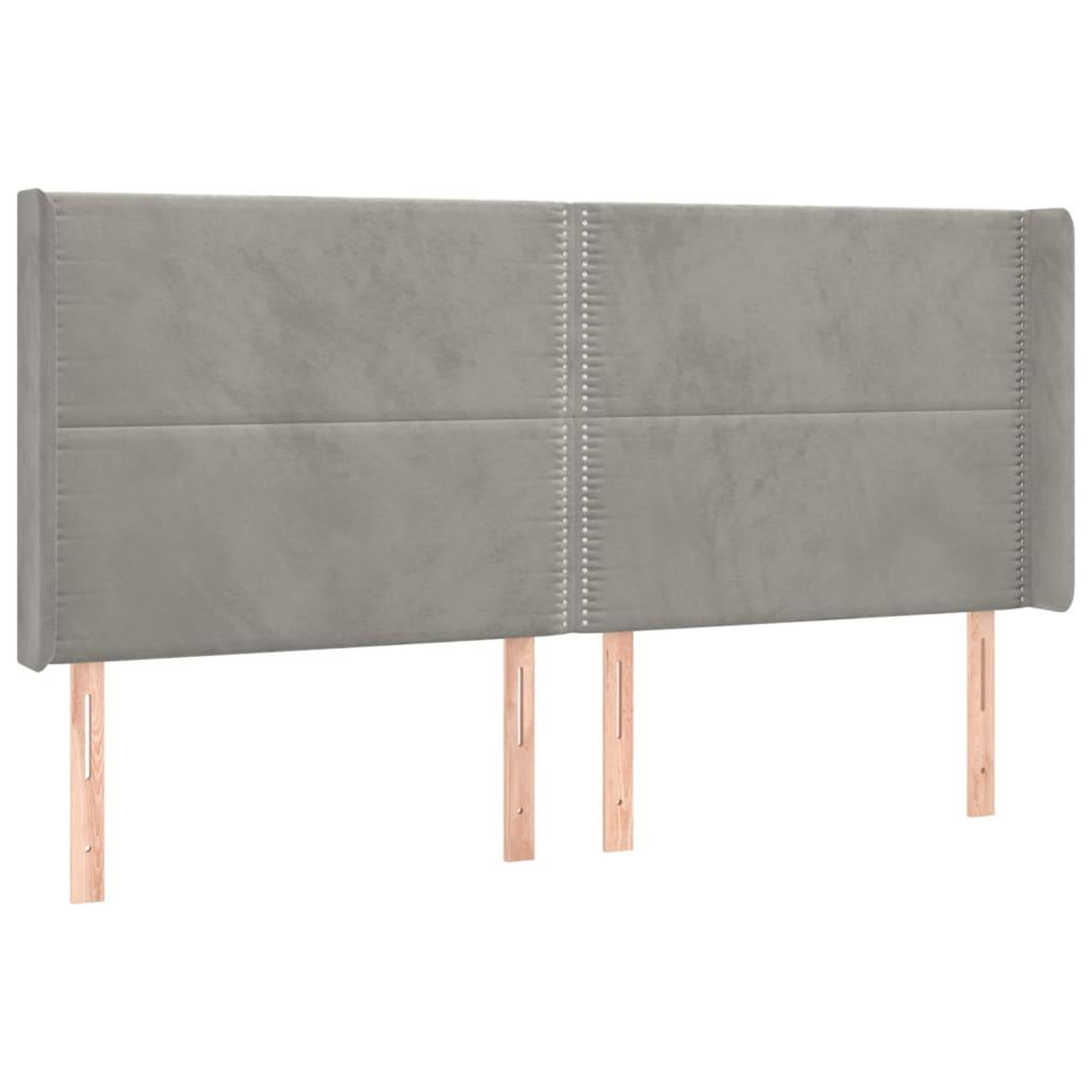 Voir la diapositive 3 : VIDAXL Tete de lit a LED Gris clair 183x16x118/128 cm Velours