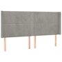Voir la diapositive 3 : VIDAXL Tete de lit a LED Gris clair 183x16x118/128 cm Velours