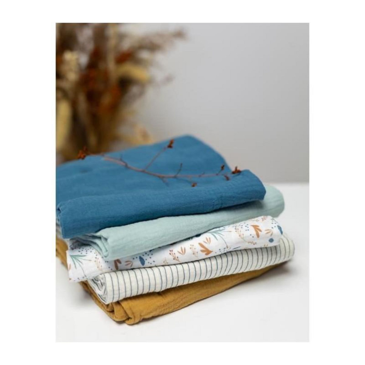 DOMIVA Maxi lange - Imprimé - 100x100 cm - Celadon