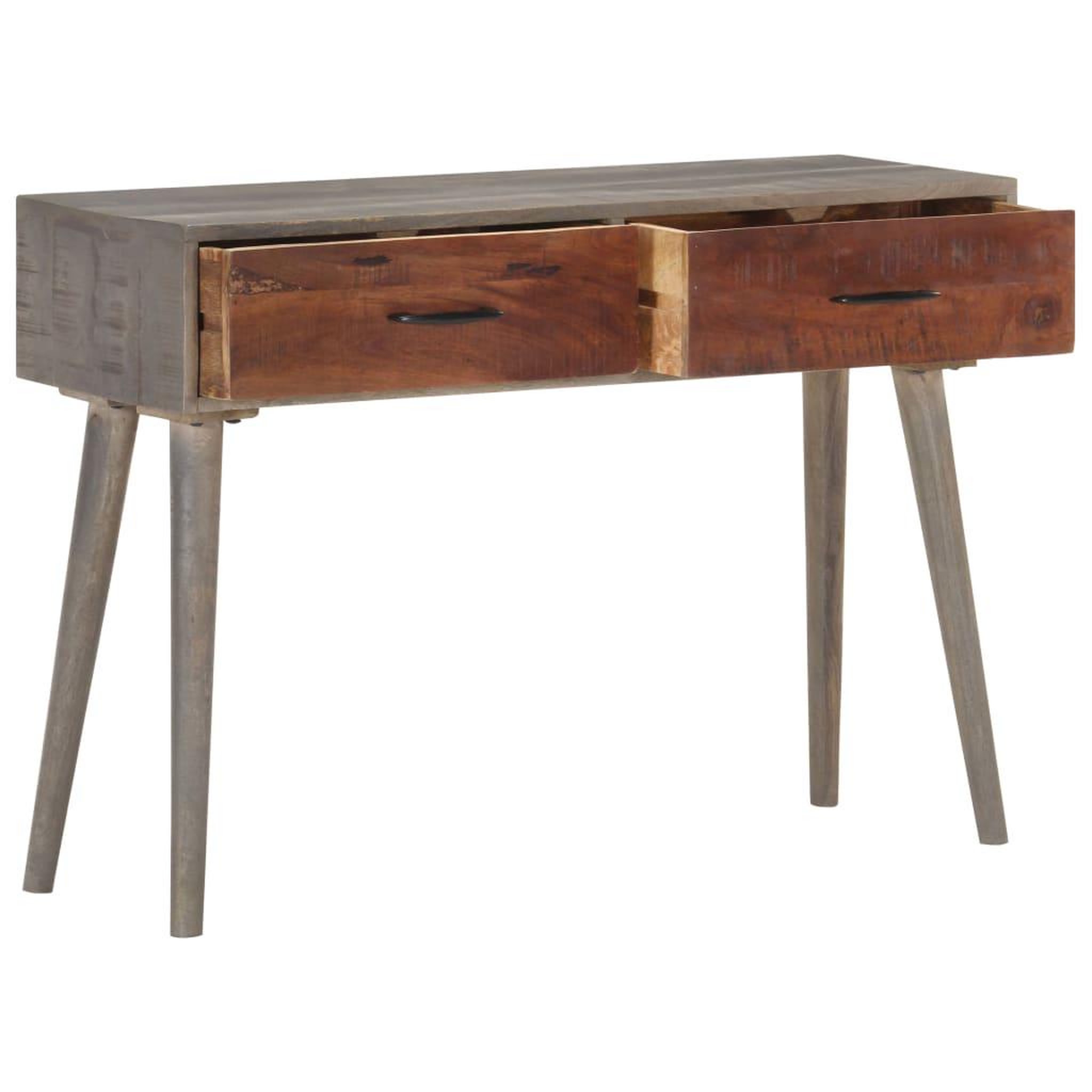 Voir la diapositive 2 : VIDAXL Table console gris 110x35x75 cm bois de manguier massif brut
