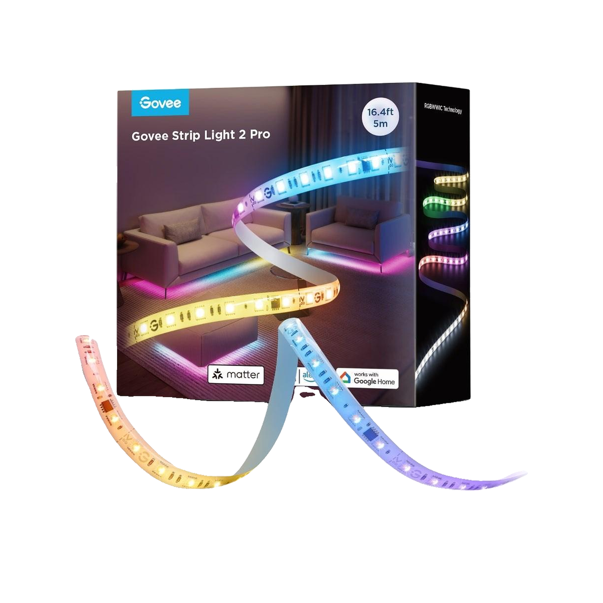 Voir la diapositive 2 : GOVEE Guirlande lumineuse Govee H61F5 5 mètres RGBIC
