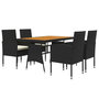 Voir la diapositive 3 : VIDAXL Mobilier a dîner d'exterieur 5 pcs Resine tressee Noir