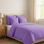 Voir la diapositive 2 : Les Ateliers du Linge Parure housse de couette 220x240 coton 57 fils prune violet