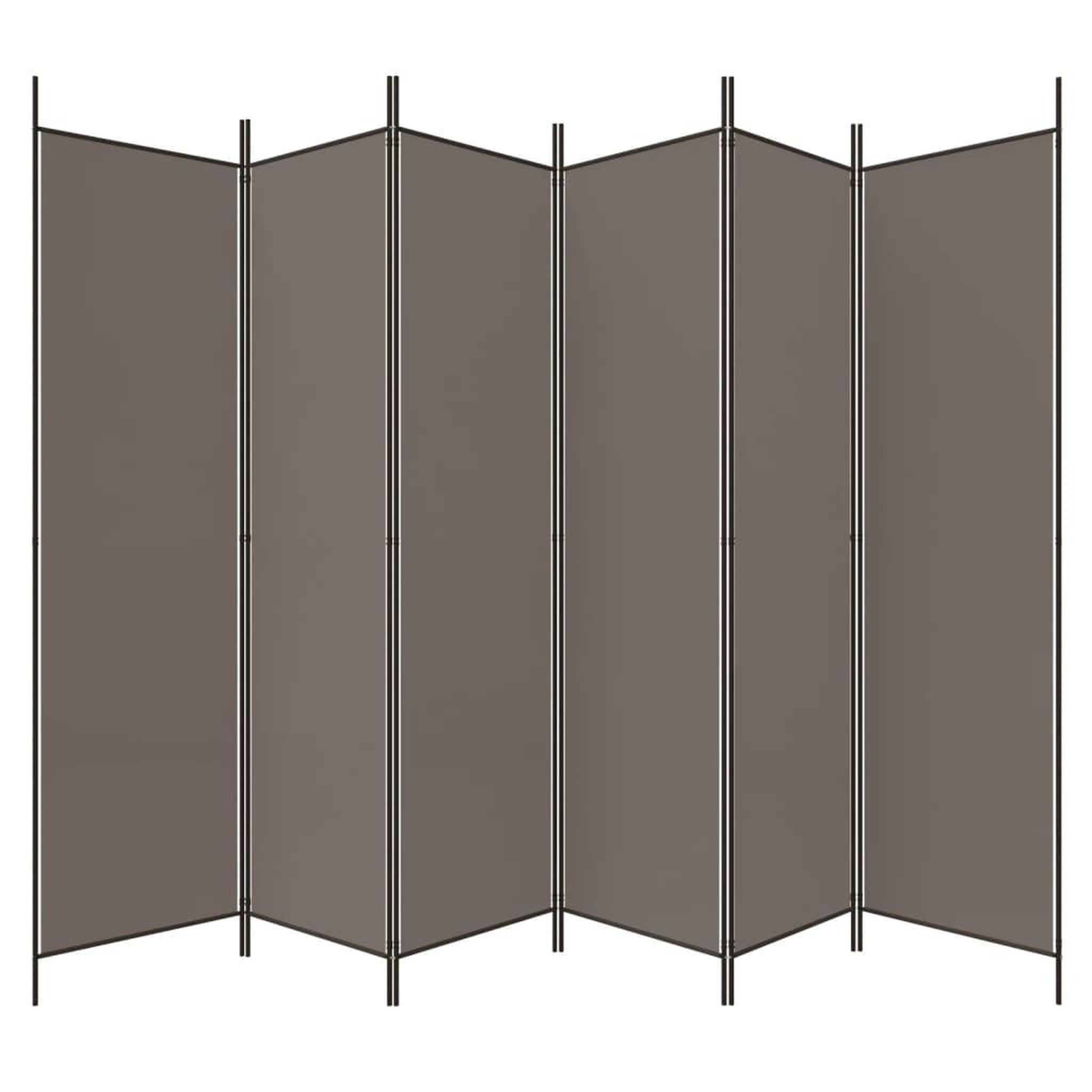 Voir la diapositive 5 : VIDAXL Cloison de separation 6 panneaux Anthracite 300x200 cm Tissu