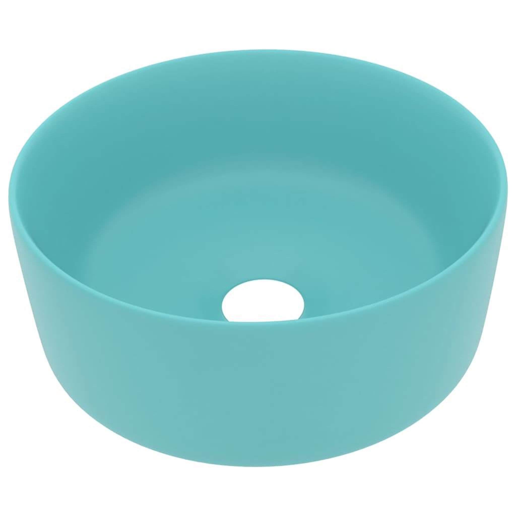 Voir la diapositive 2 : VIDAXL Lavabo rond de luxe Vert clair mat 40x15 cm Ceramique