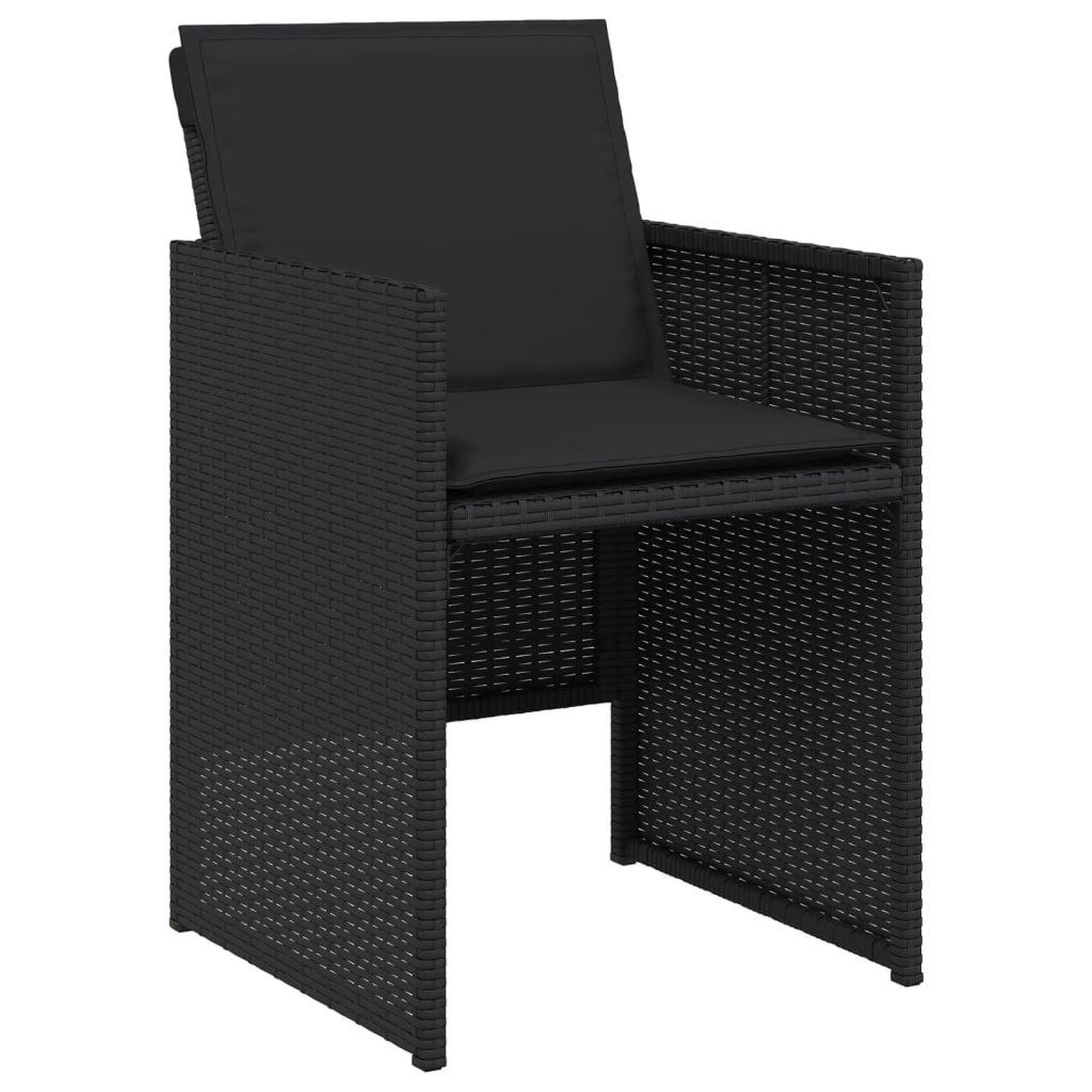 Voir la diapositive 4 : VIDAXL Ensemble a manger de jardin 13 pcs coussins noir resine tressee