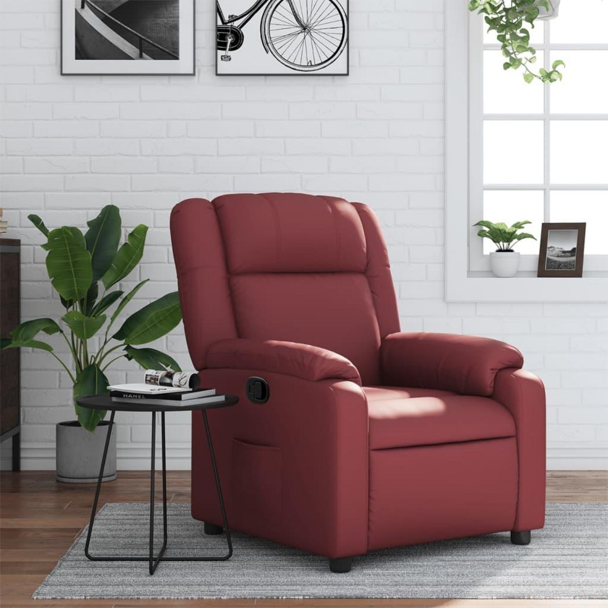 VIDAXL Fauteuil inclinable Rouge bordeaux Similicuir