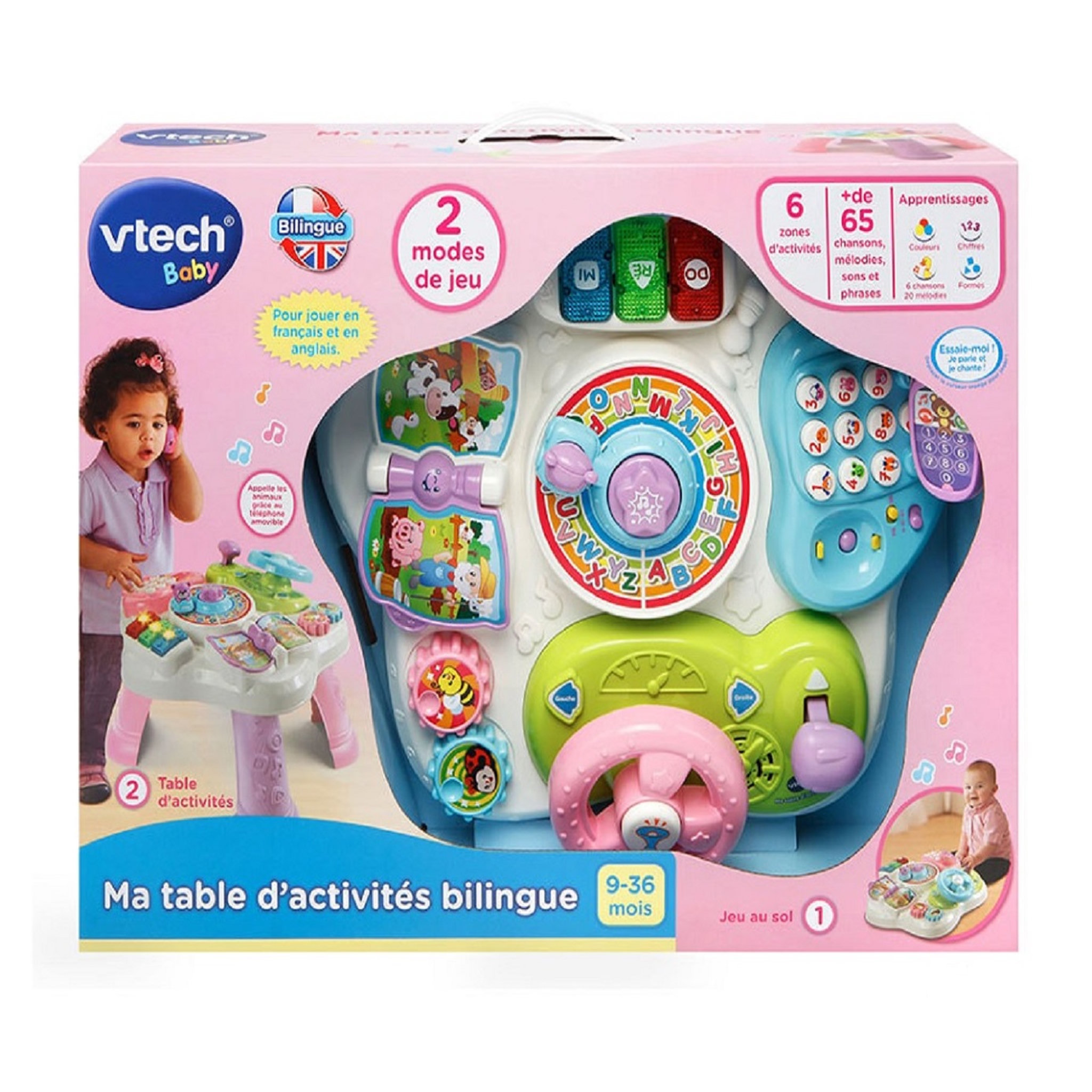 Voir la diapositive 2 : VTECH Ma Table d'Activités Bilingue rose 