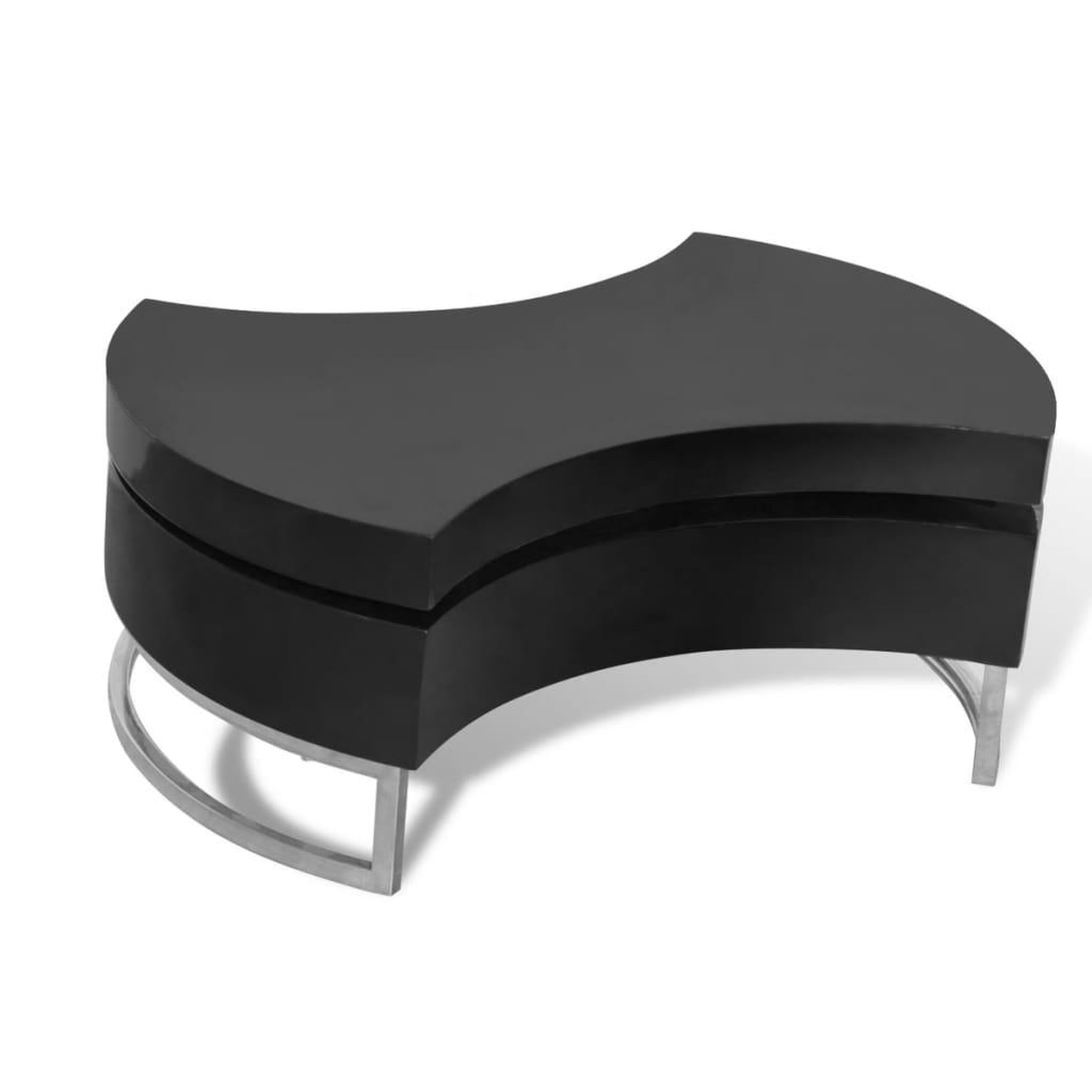 Voir la diapositive 2 : VIDAXL Table basse a forme reglable noir brillant