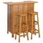 Voir la diapositive 3 : VIDAXL Ensemble de bar de jardin 3 pcs Bois d'acacia solide