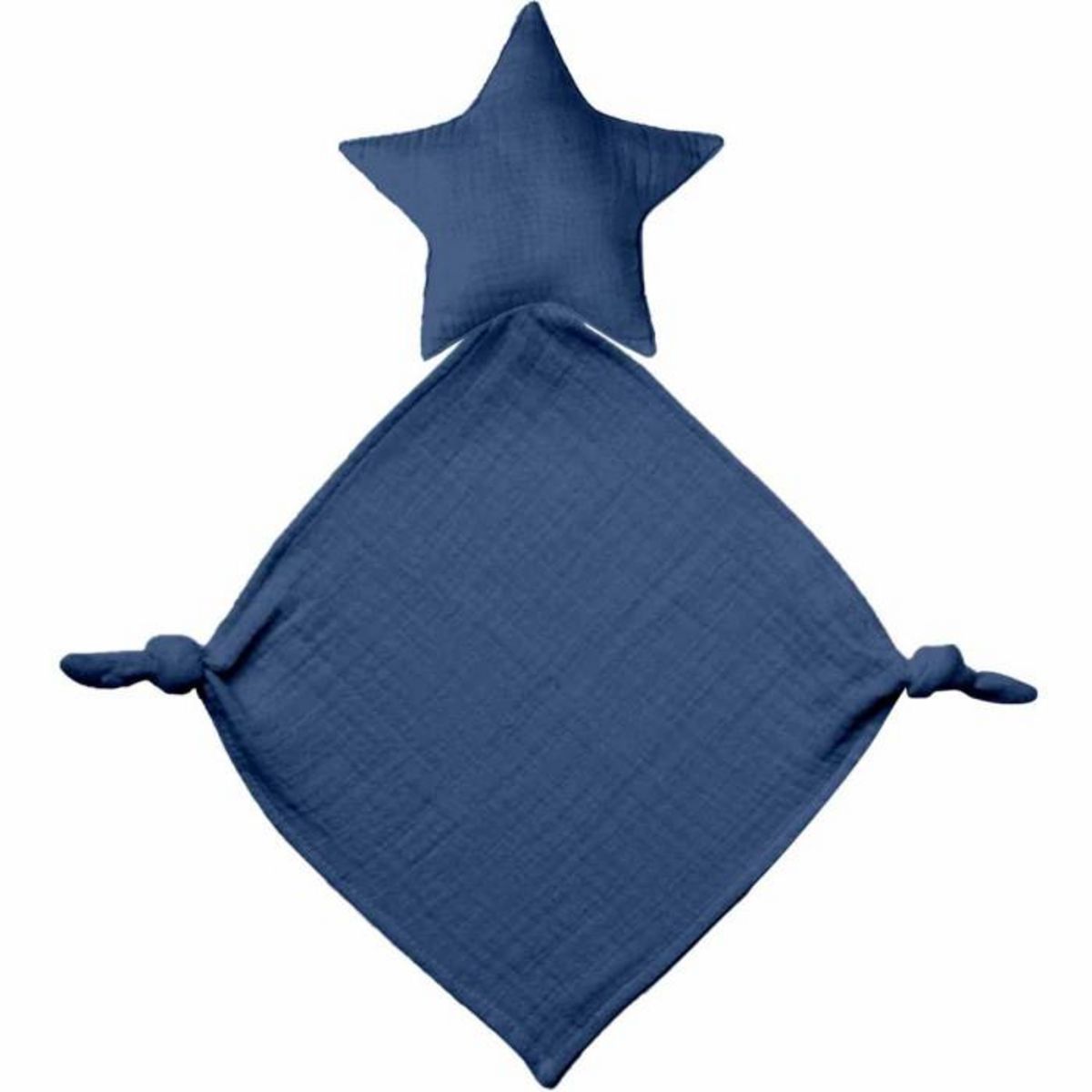 Paris Prix Doudou Mouchoir Bébé  Étoile  46cm Bleu Foncé