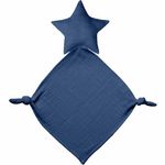 Paris Prix Doudou Mouchoir Bébé  Étoile  46cm Bleu Foncé