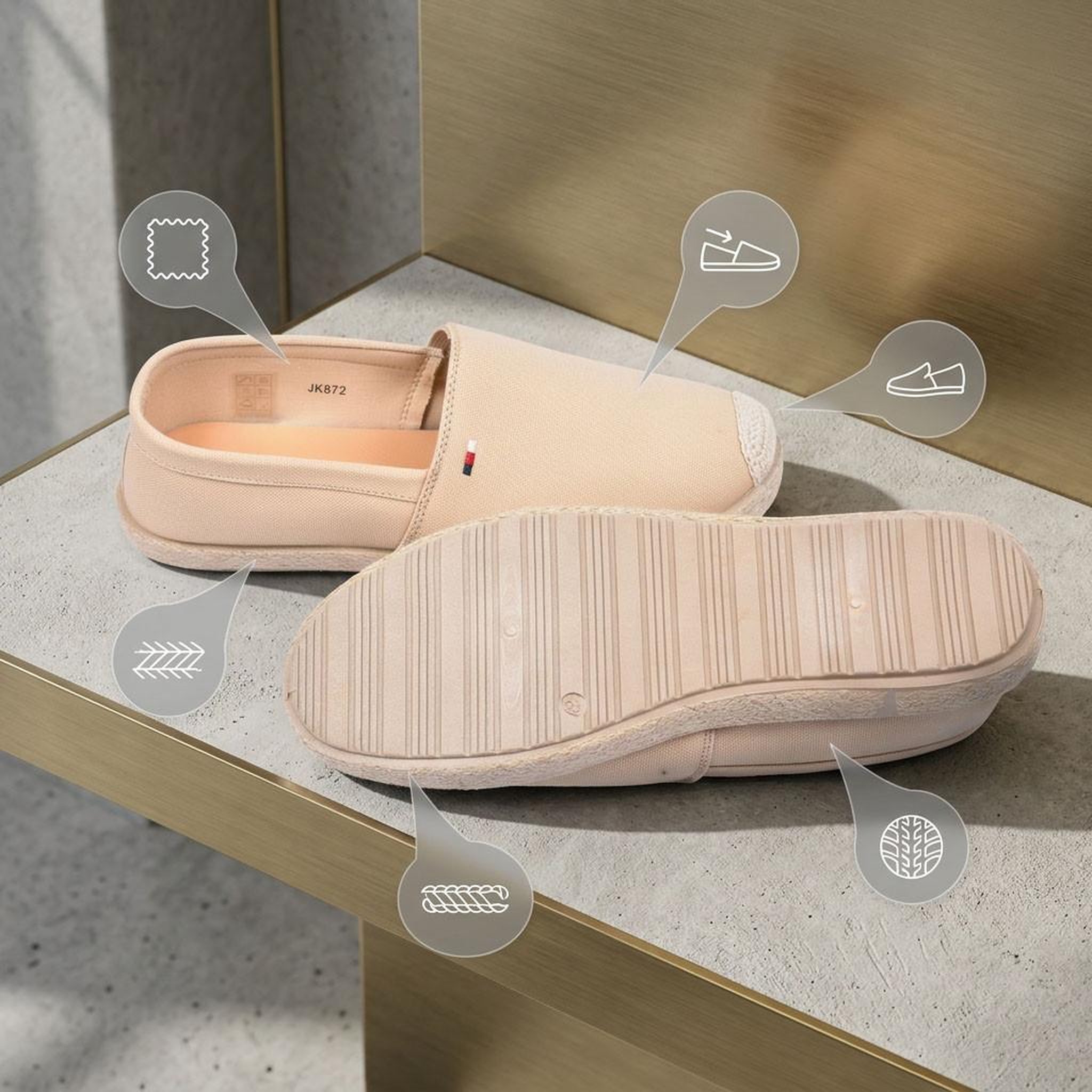 Voir la diapositive 4 : OZABI OZABI Espadrilles homme élégantes été slip-on style chic décontracté
